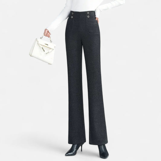 Donlois | Women’s Pants – Classic Tweed Straight-Leg Heritage Style