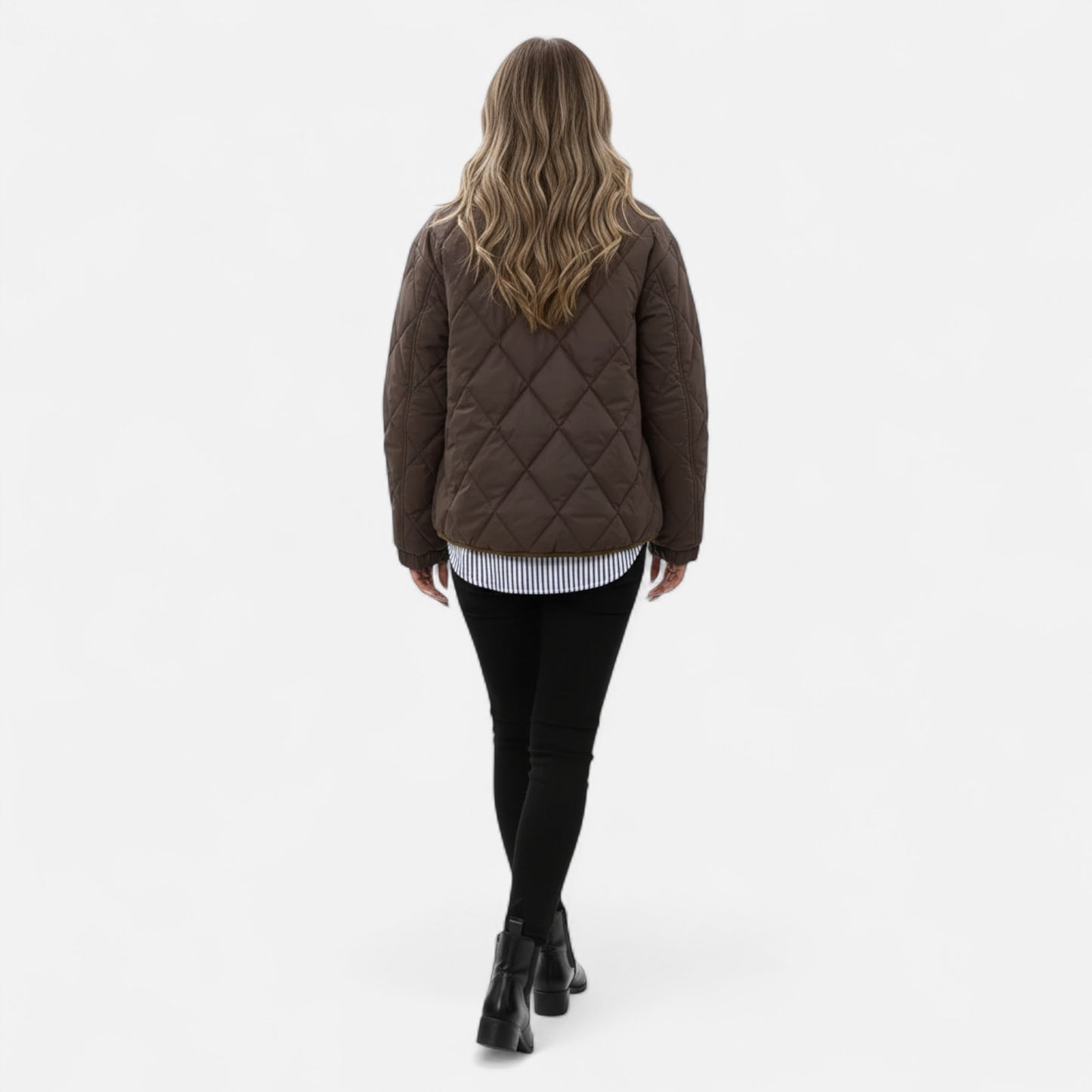Donlois | Women’s Winter Jacket – Brown with Golden Elegance