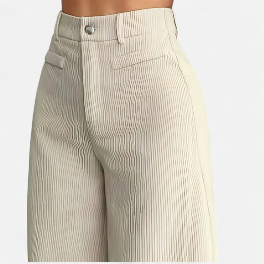 Donlois | Women’s Trousers – Elegant High-Waisted Wide-Leg Style