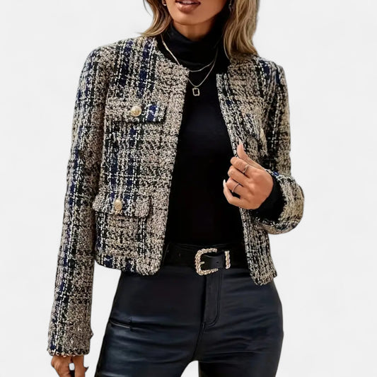 Donlois | Women’s Jacket – Elegant Houndstooth Heritage