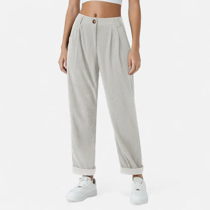 Donlois | Women’s Wide-Leg Pants – Refined Navy Corduroy