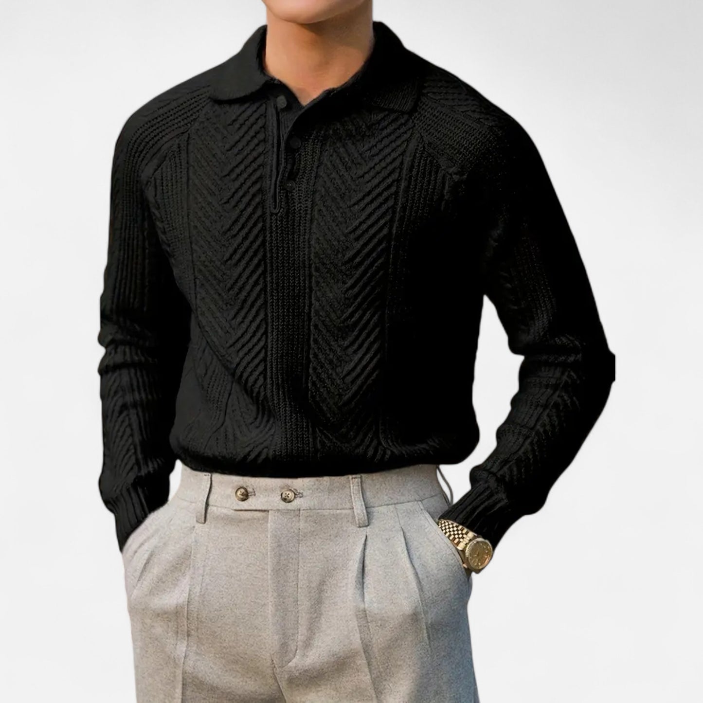 Donlois | Men’s Knit Shirt – Heavyweight Cable Heritage Style