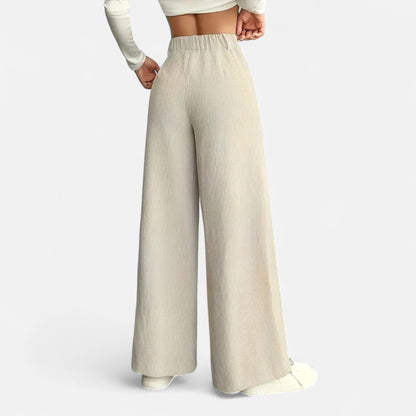 Donlois | Women’s Trousers – Elegant High-Waisted Wide-Leg Style
