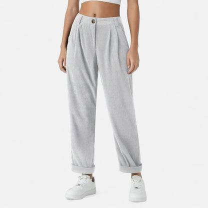 Donlois | Women’s Wide-Leg Pants – Refined Navy Corduroy