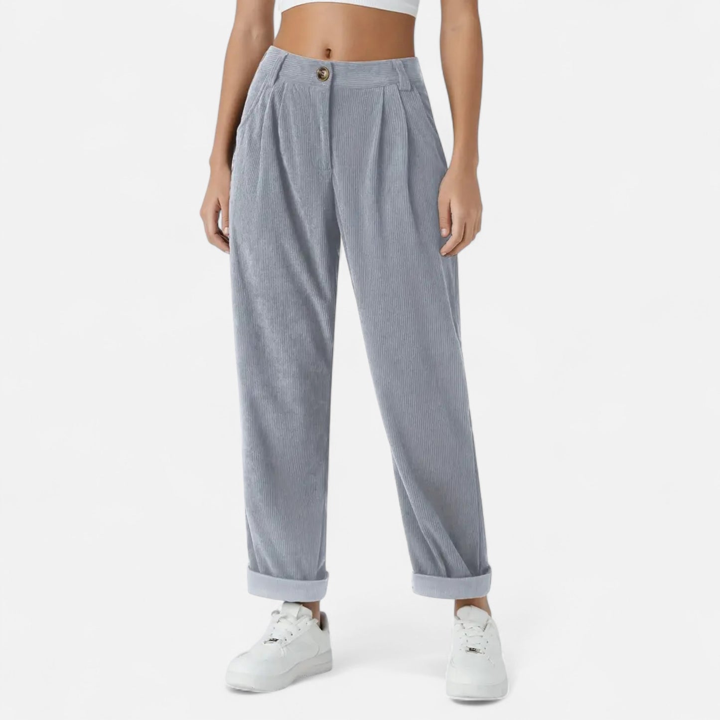 Donlois | Women’s Wide-Leg Pants – Refined Navy Corduroy