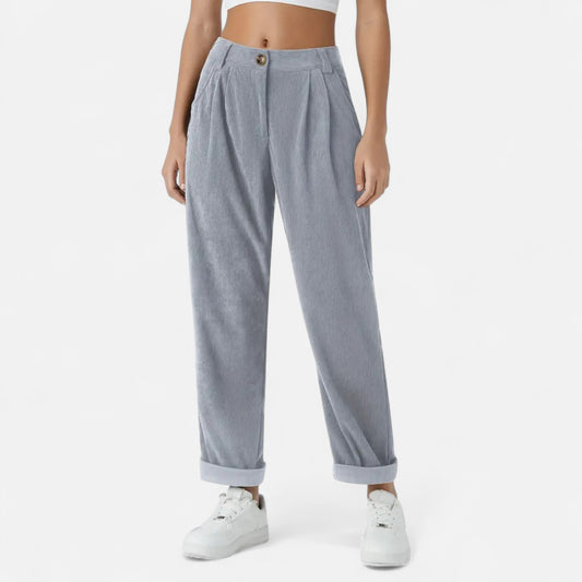 Donlois | Women’s Wide-Leg Pants – Refined Navy Corduroy