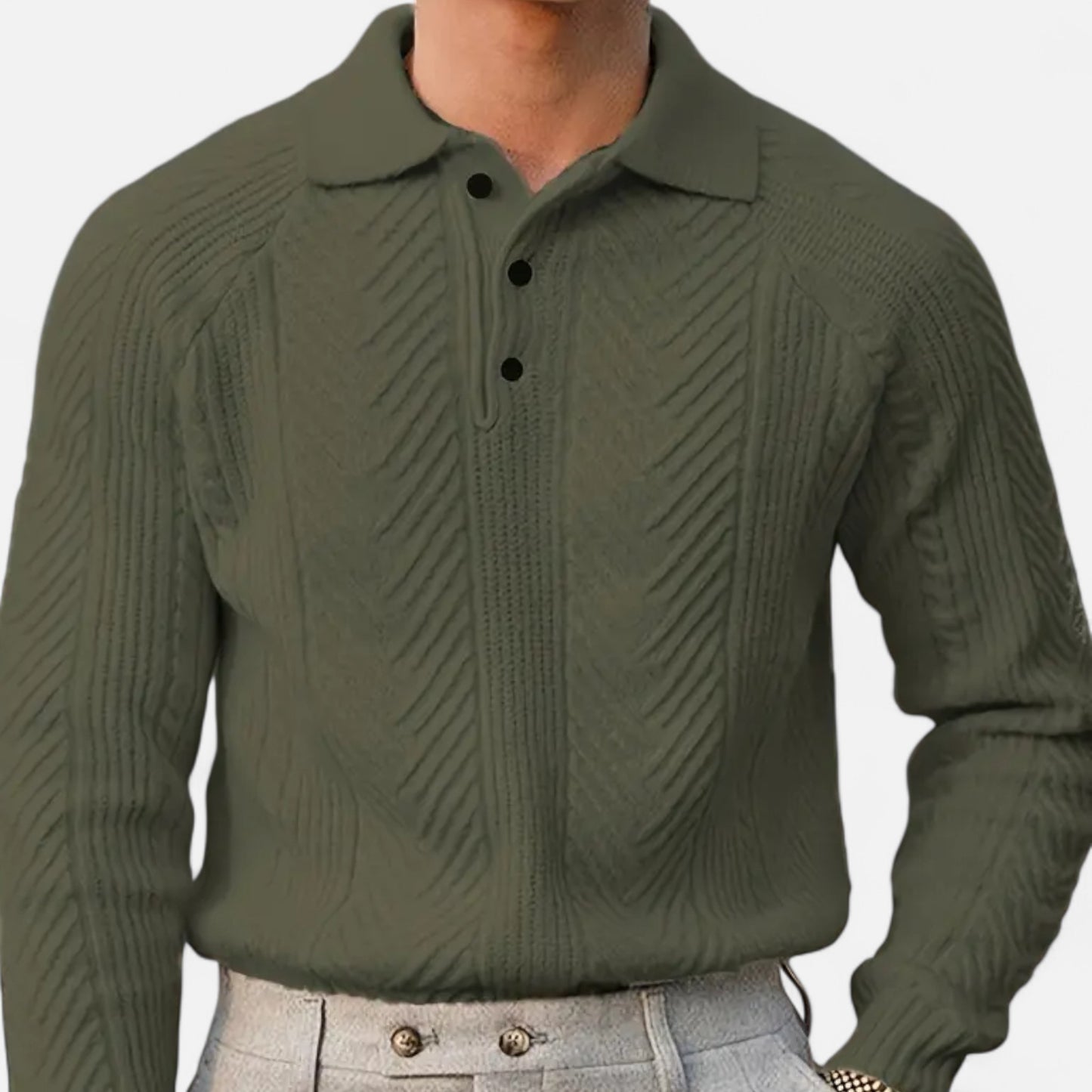 Donlois | Men’s Knit Shirt – Heavyweight Cable Heritage Style