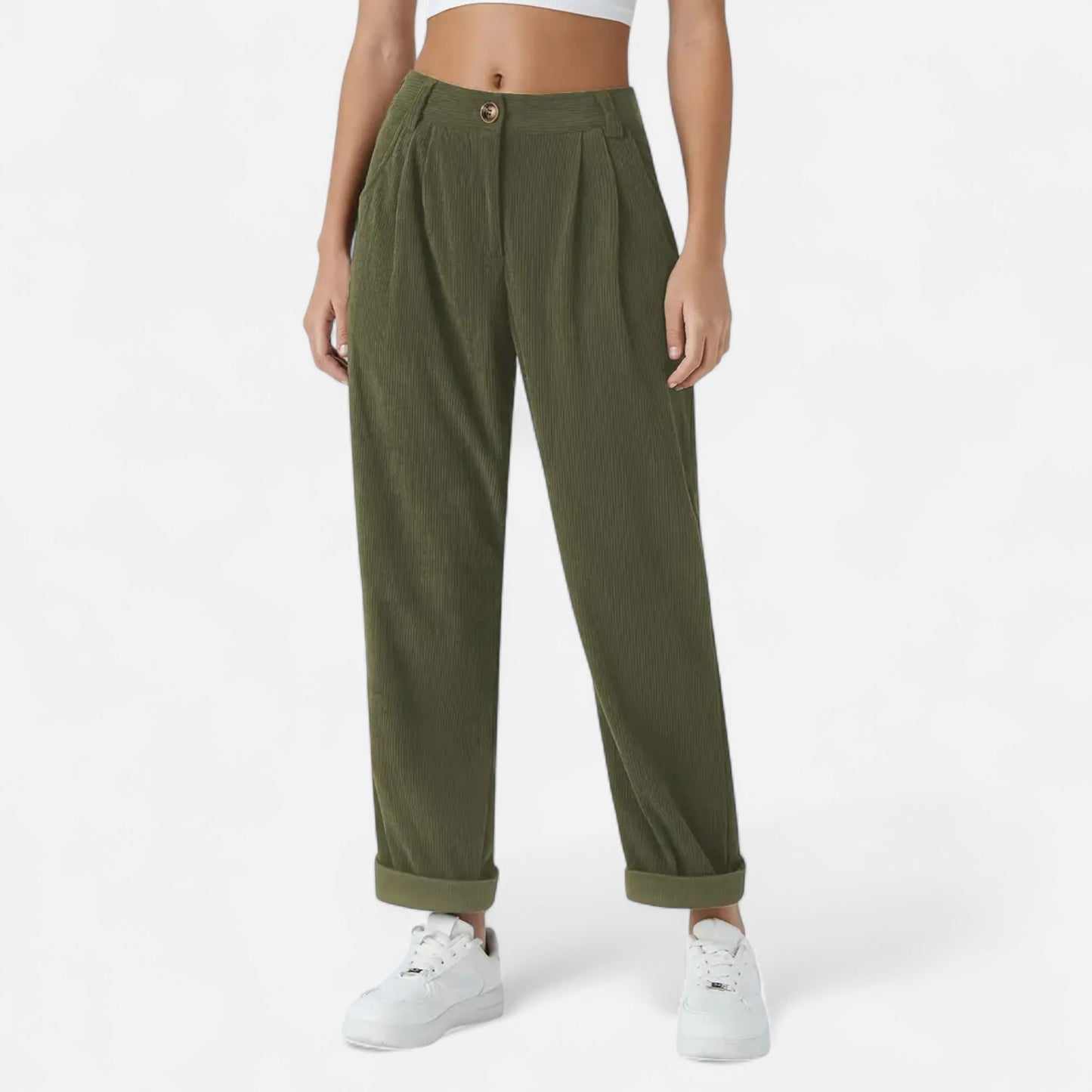 Donlois | Women’s Wide-Leg Pants – Refined Navy Corduroy