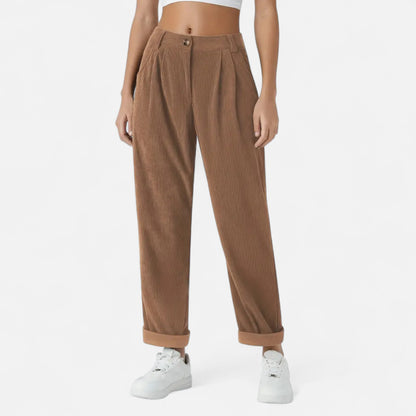 Donlois | Women’s Wide-Leg Pants – Refined Navy Corduroy