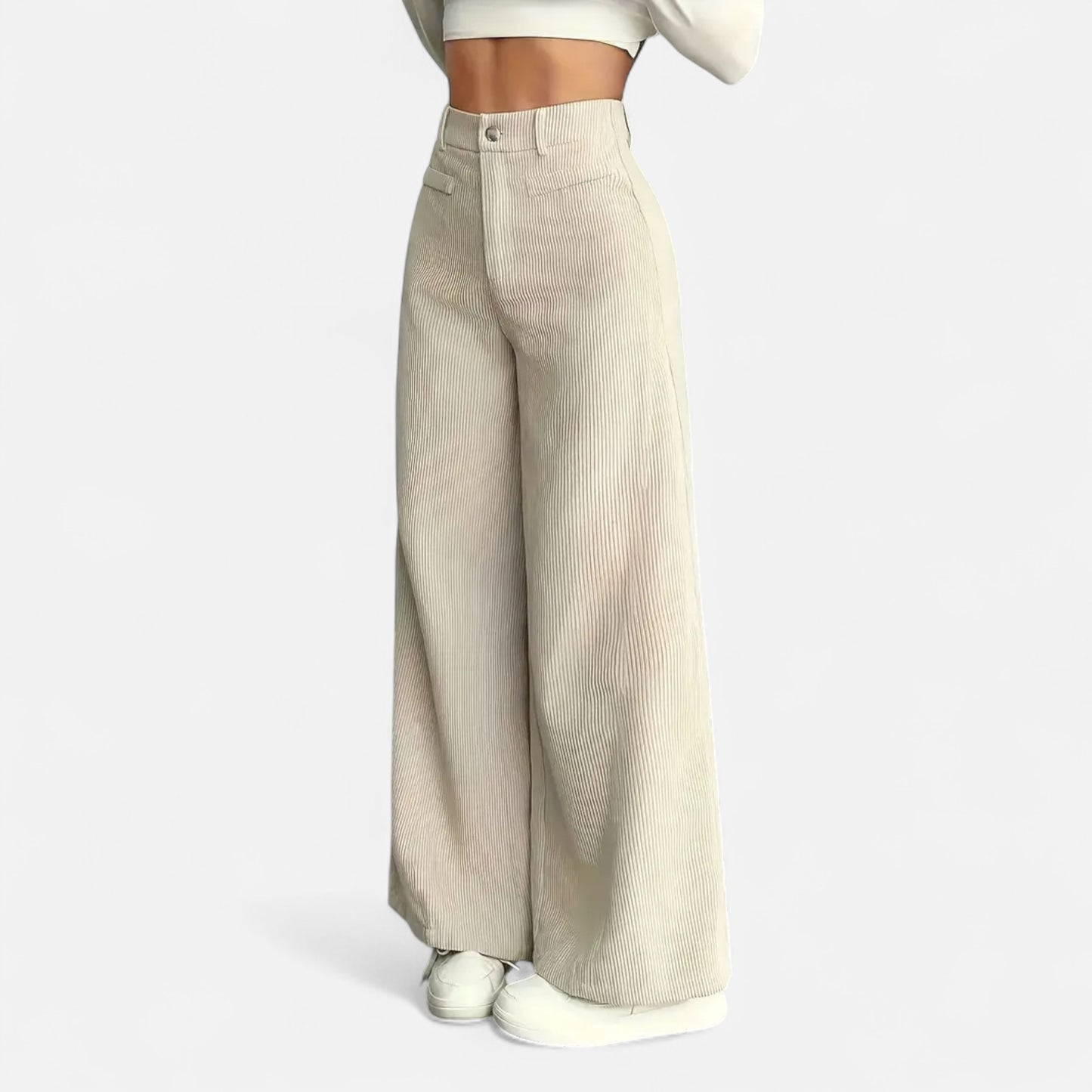 Donlois | Women’s Trousers – Elegant High-Waisted Wide-Leg Style