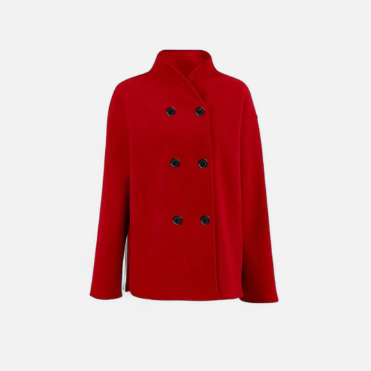 Donlois | Women’s Coat – Elegant Double-Breasted Beige Style