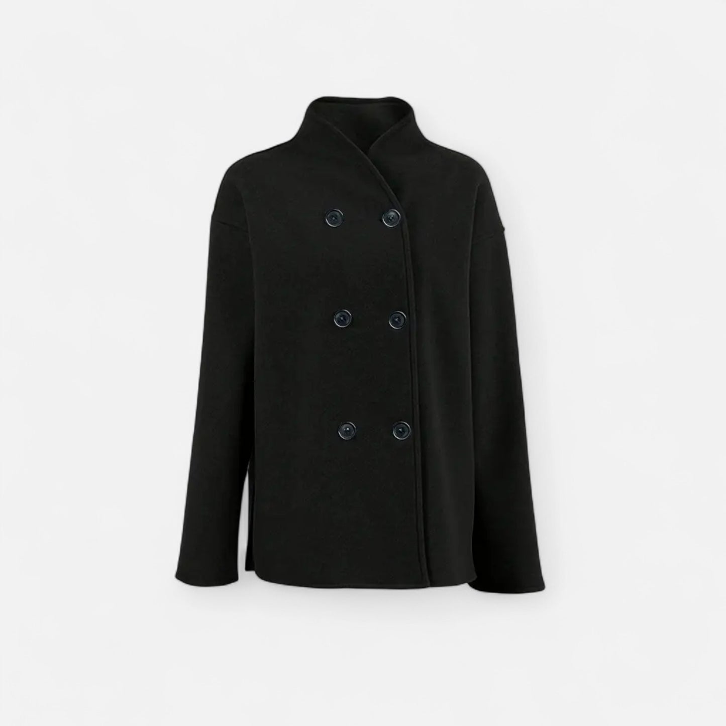 Donlois | Women’s Coat – Elegant Double-Breasted Beige Style