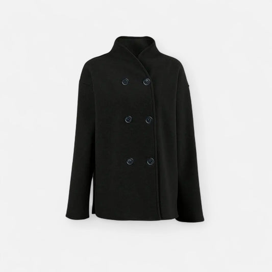 Donlois | Women’s Coat – Elegant Double-Breasted Beige Style