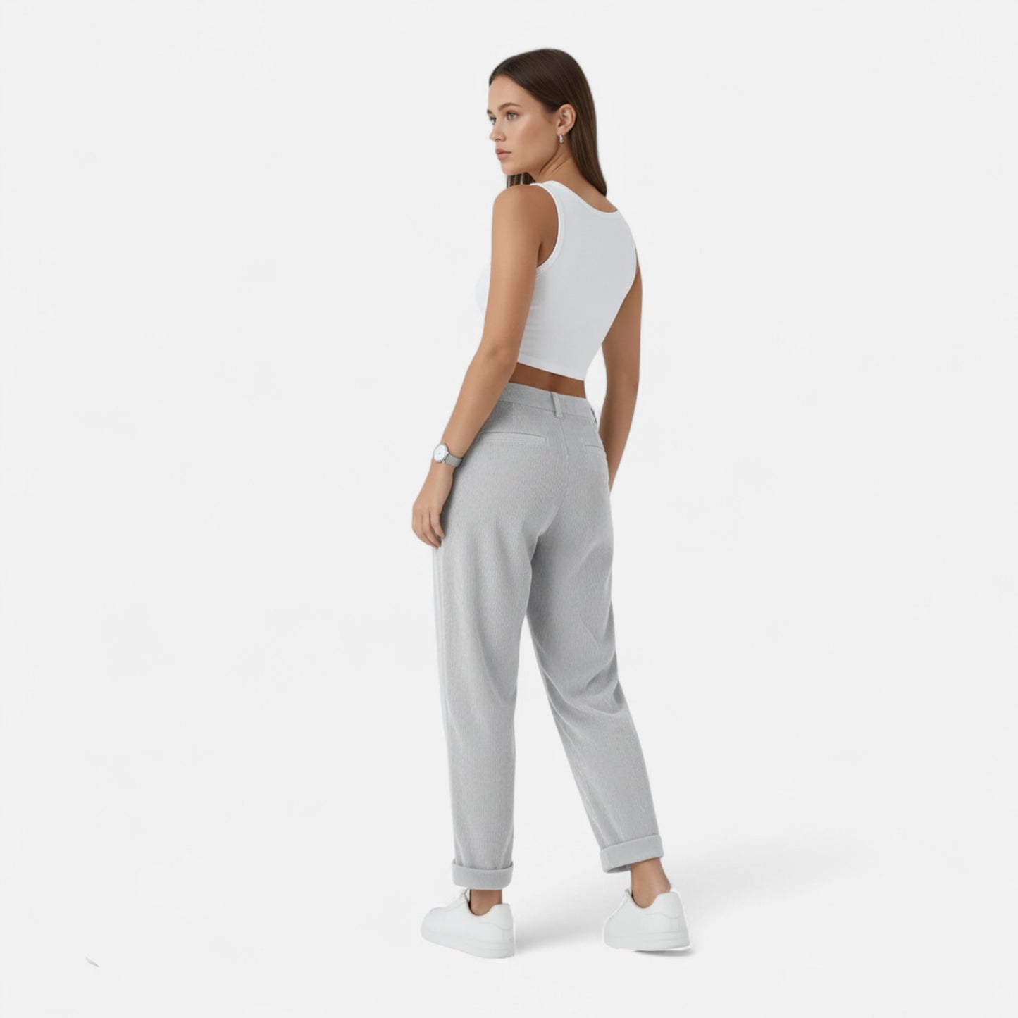 Donlois | Women’s Wide-Leg Pants – Refined Navy Corduroy