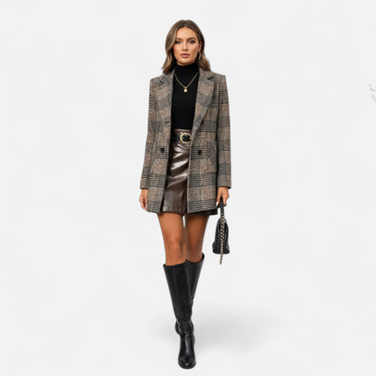 Donlois | Women’s Jacket – Refined Houndstooth Tweed Style