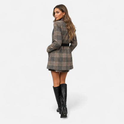 Donlois | Women’s Jacket – Refined Houndstooth Tweed Style
