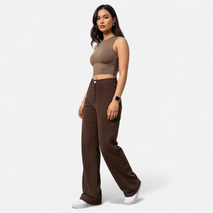 Donlois | Women’s Pants – Refined Low-Rise Wide-Leg Style