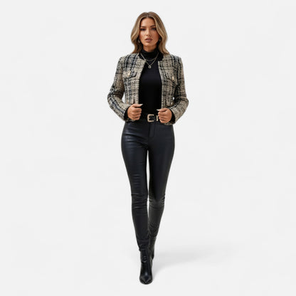Donlois | Women’s Jacket – Elegant Houndstooth Heritage