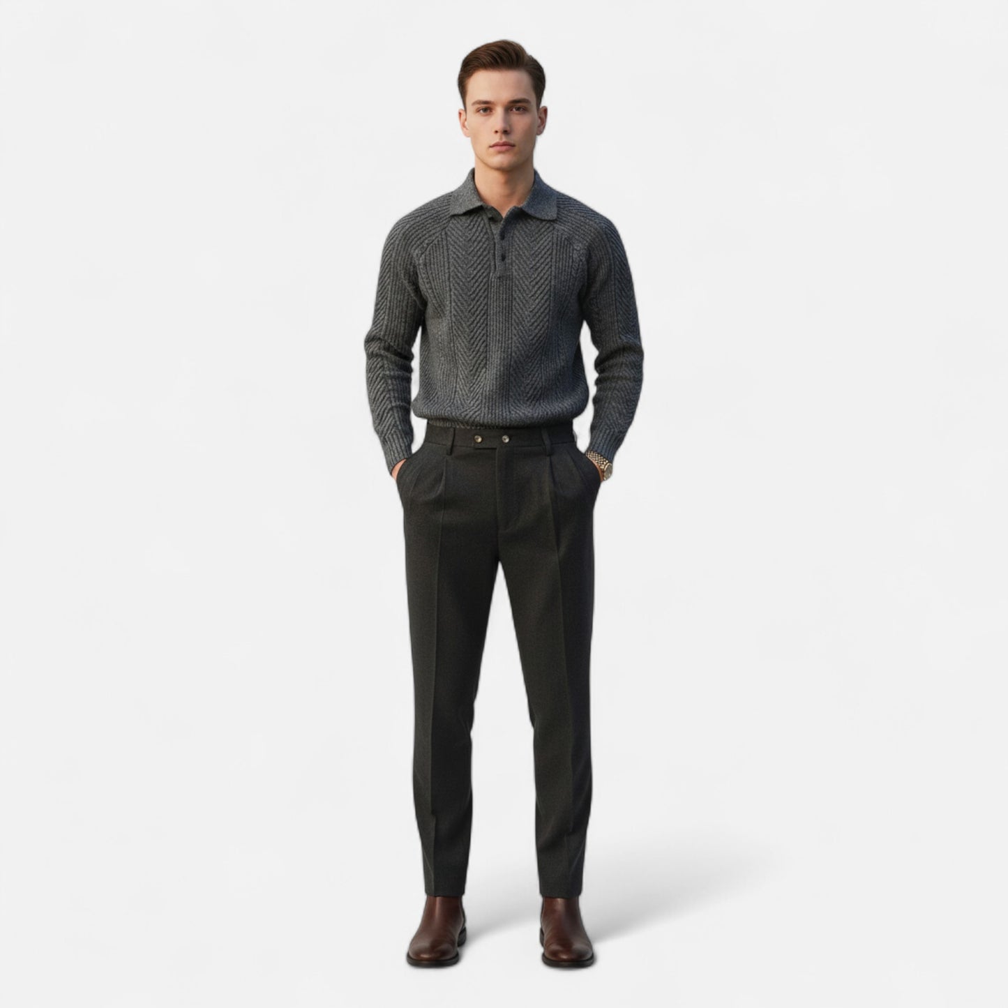 Donlois | Men’s Knit Shirt – Heavyweight Cable Heritage Style