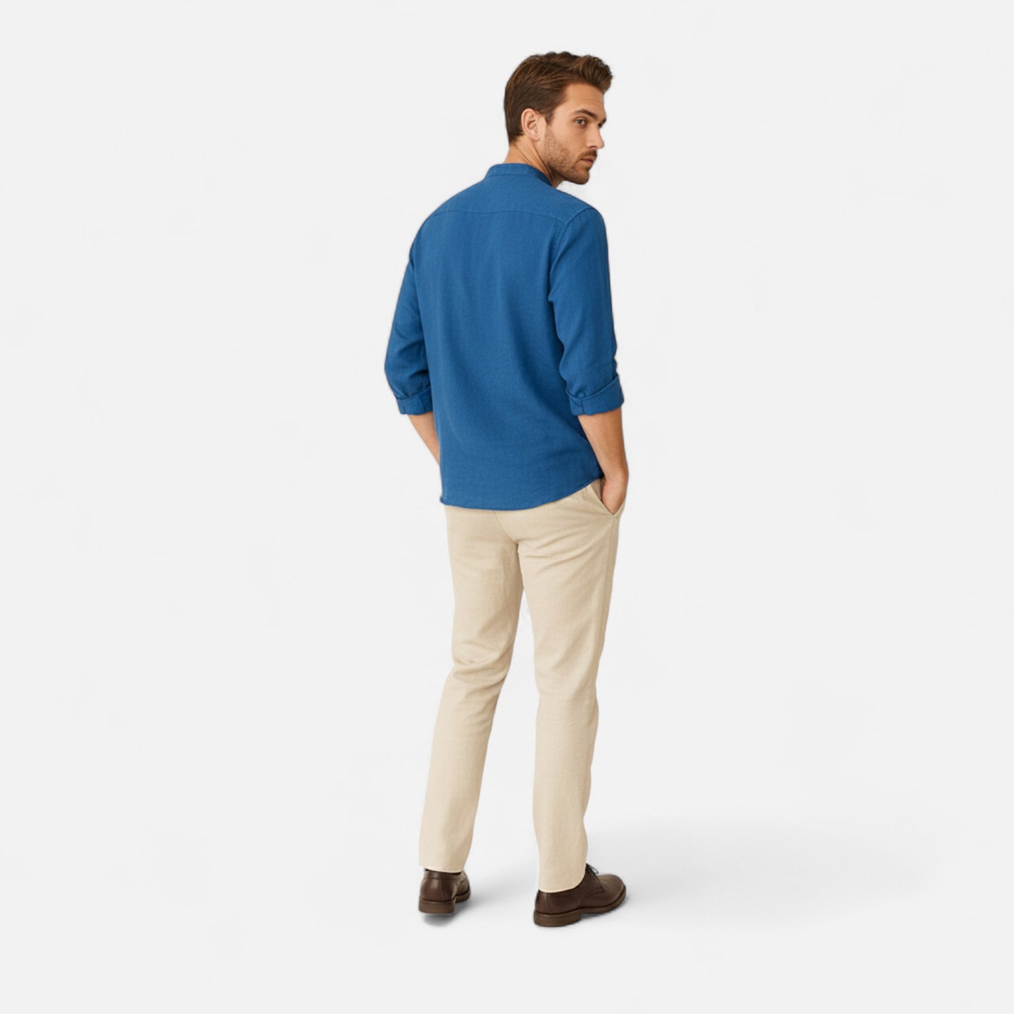 Donlois | Men’s Shirt – Classic Henley Collar Elegance