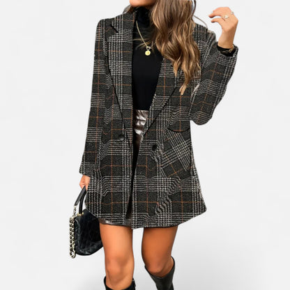 Donlois | Women’s Jacket – Refined Houndstooth Tweed Style