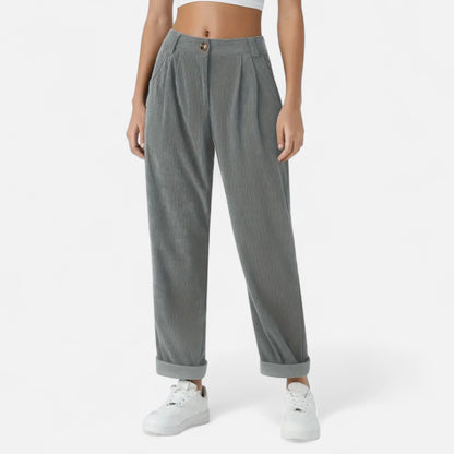 Donlois | Women’s Wide-Leg Pants – Refined Navy Corduroy