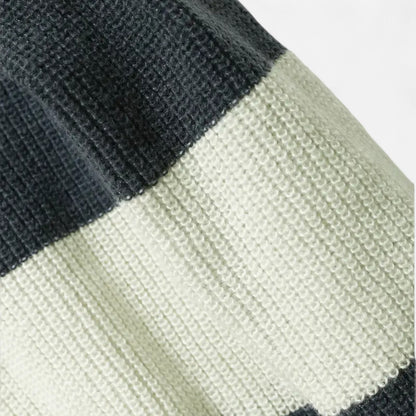 Donlois | Men’s Sweater – Preppy Striped Zip-Up Elegance