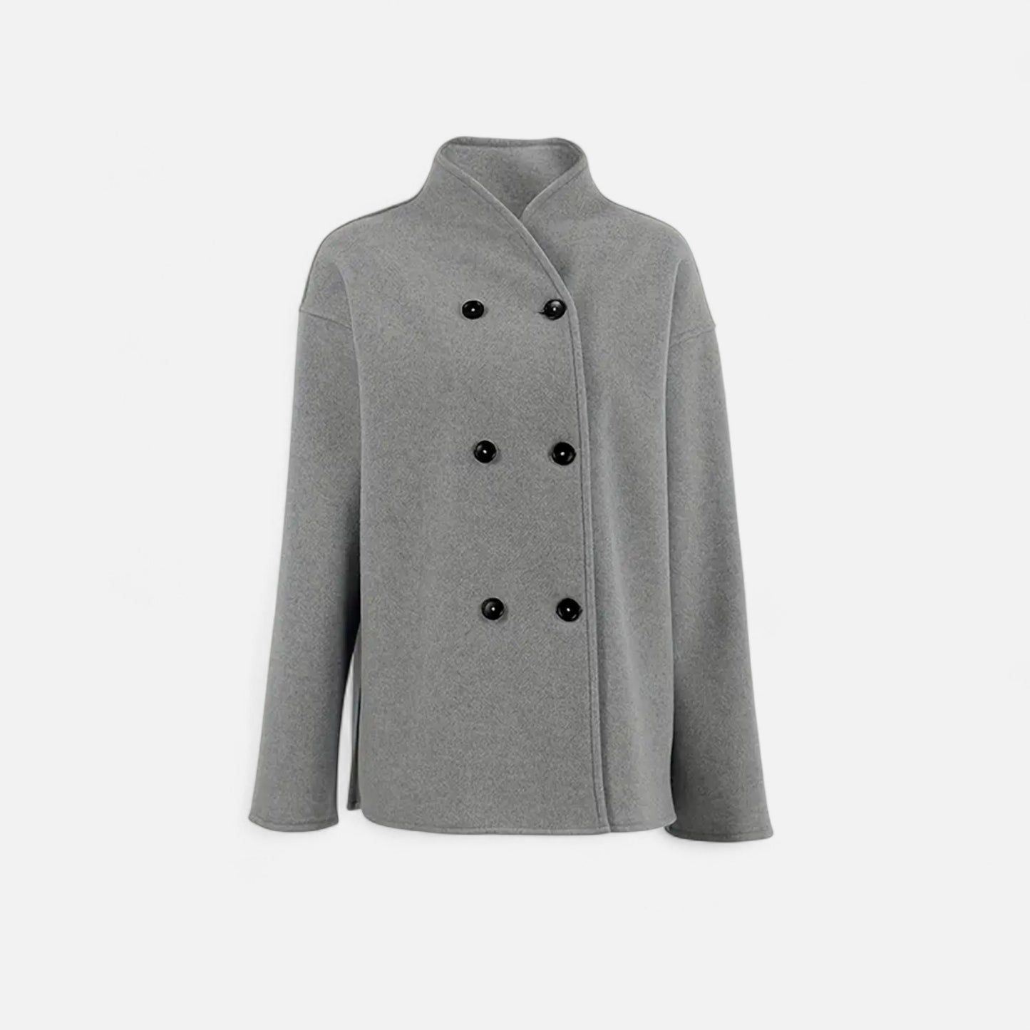 Donlois | Women’s Coat – Elegant Double-Breasted Beige Style