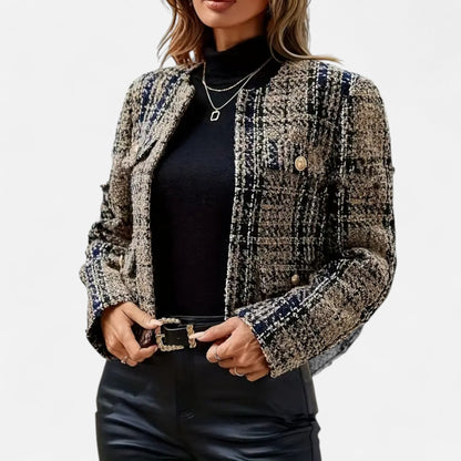 Donlois | Women’s Jacket – Elegant Houndstooth Heritage