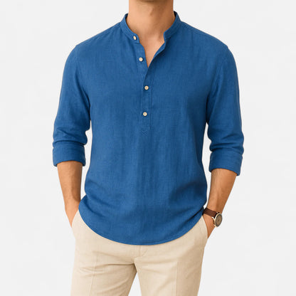 Donlois | Men’s Shirt – Classic Henley Collar Elegance