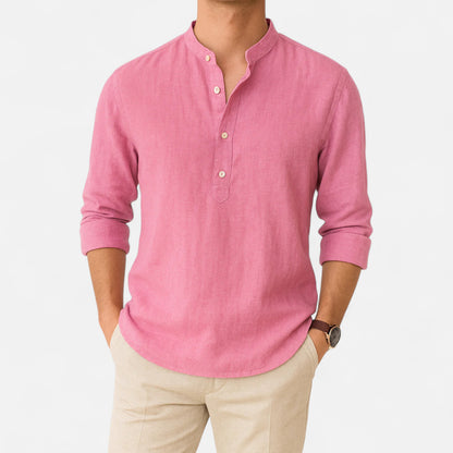 Donlois | Men’s Shirt – Classic Henley Collar Elegance