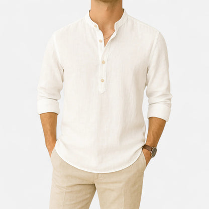 Donlois | Men’s Shirt – Classic Henley Collar Elegance